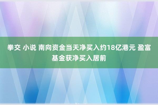 拳交 小说 南向资金当天净买入约18亿港元 盈富基金获净买入居前