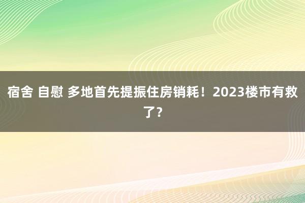 宿舍 自慰 多地首先提振住房销耗！2023楼市有救了？