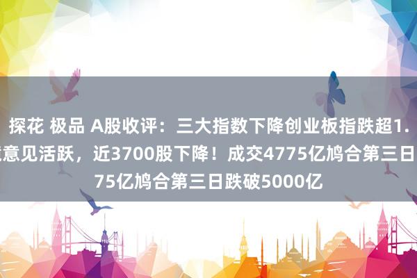 探花 极品 A股收评：三大指数下降创业板指跌超1.4%，AI眼镜意见活跃，近3700股下降！成交4775亿鸠合第三日跌破5000亿