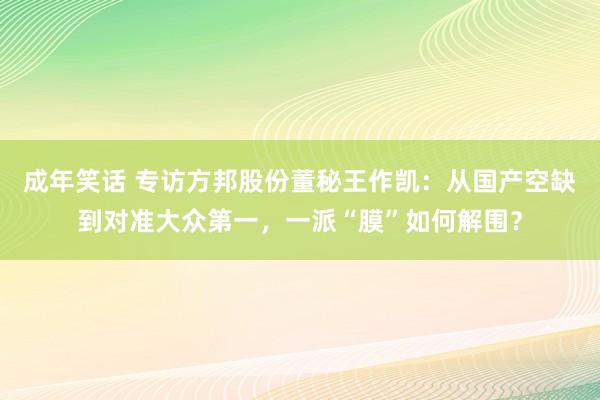 成年笑话 专访方邦股份董秘王作凯：从国产空缺到对准大众第一，一派“膜”如何解围？