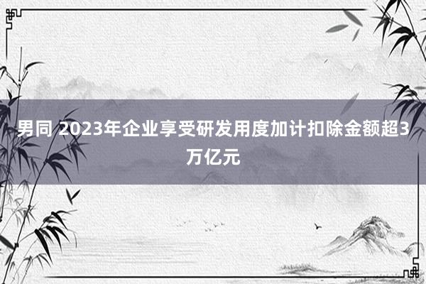 男同 2023年企业享受研发用度加计扣除金额超3万亿元