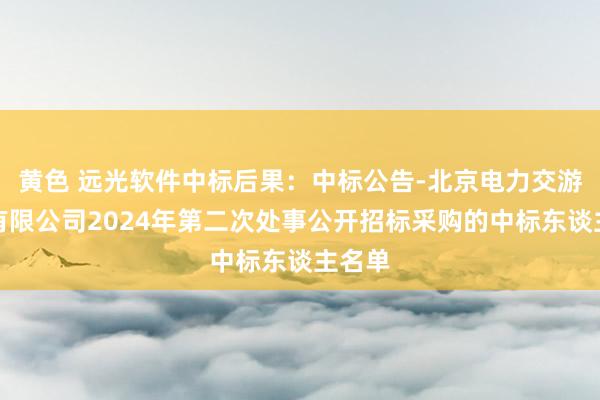 黄色 远光软件中标后果：中标公告-北京电力交游中心有限公司2024年第二次处事公开招标采购的中标东谈主名单