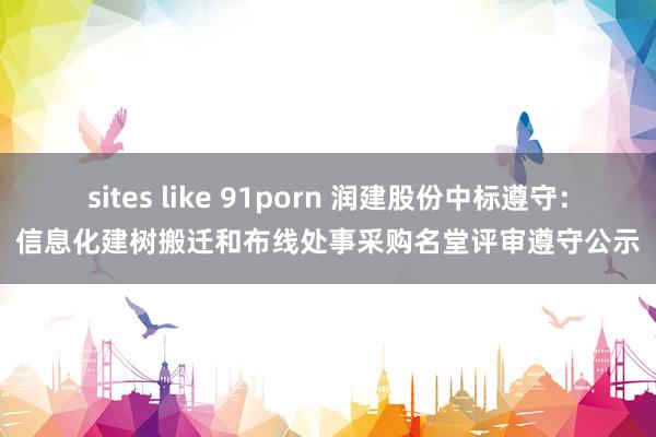 sites like 91porn 润建股份中标遵守：信息化建树搬迁和布线处事采购名堂评审遵守公示