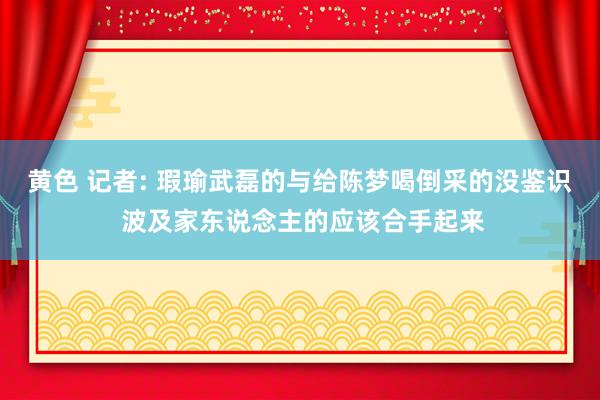 黄色 记者: 瑕瑜武磊的与给陈梦喝倒采的没鉴识 波及家东说念主的应该合手起来