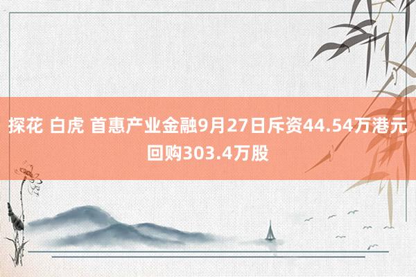 探花 白虎 首惠产业金融9月27日斥资44.54万港元回购303.4万股