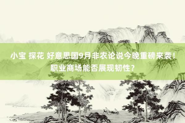 小宝 探花 好意思国9月非农论说今晚重磅来袭！职业商场能否展现韧性？