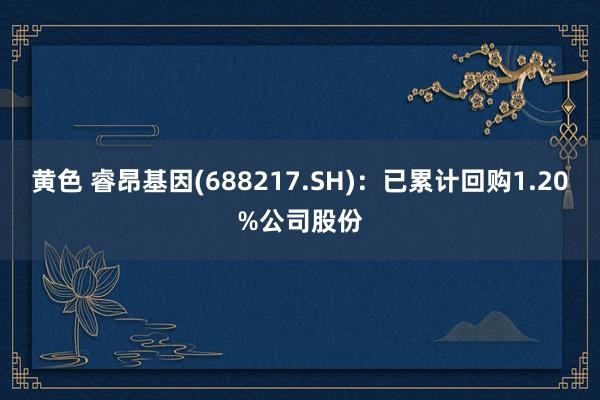 黄色 睿昂基因(688217.SH)：已累计回购1.20%公司股份