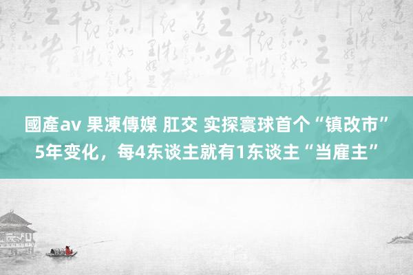 國產av 果凍傳媒 肛交 实探寰球首个“镇改市”5年变化，每4东谈主就有1东谈主“当雇主”