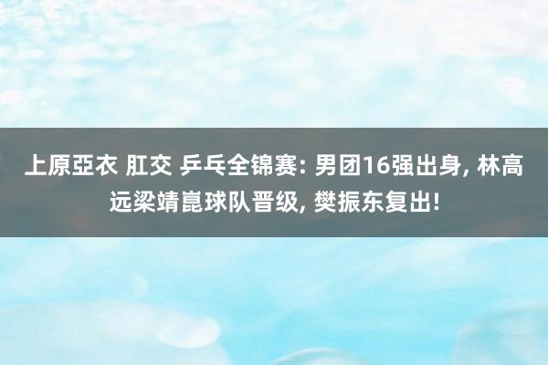 上原亞衣 肛交 乒乓全锦赛: 男团16强出身， 林高远梁靖崑球队晋级， 樊振东复出!