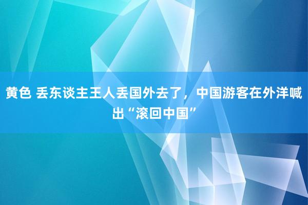 黄色 丢东谈主王人丢国外去了，中国游客在外洋喊出“滚回中国”