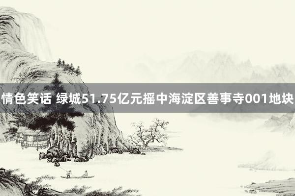 情色笑话 绿城51.75亿元摇中海淀区善事寺001地块