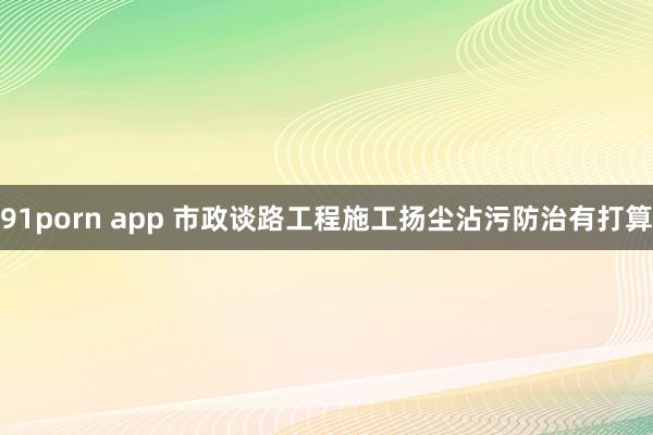 91porn app 市政谈路工程施工扬尘沾污防治有打算