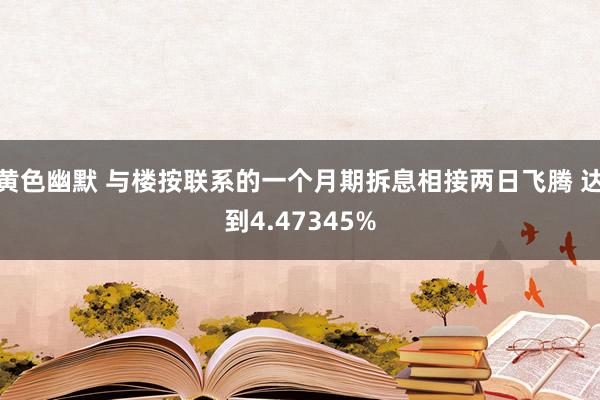 黄色幽默 与楼按联系的一个月期拆息相接两日飞腾 达到4.47345%