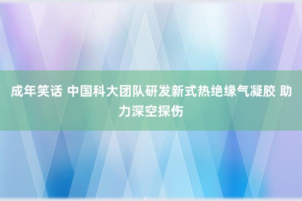 成年笑话 中国科大团队研发新式热绝缘气凝胶 助力深空探伤