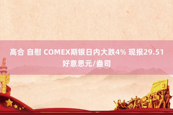 高合 自慰 COMEX期银日内大跌4% 现报29.51好意思元/盎司