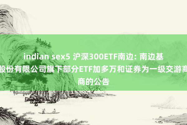 indian sex5 沪深300ETF南边: 南边基金处罚股份有限公司旗下部分ETF加多万和证券为一级交游商的公告