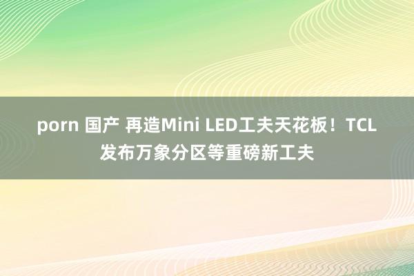 porn 国产 再造Mini LED工夫天花板！TCL发布万象分区等重磅新工夫