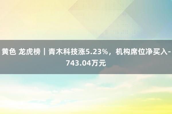 黄色 龙虎榜｜青木科技涨5.23%，机构席位净买入-743.04万元