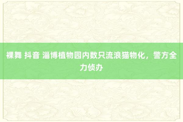 裸舞 抖音 淄博植物园内数只流浪猫物化，警方全力侦办