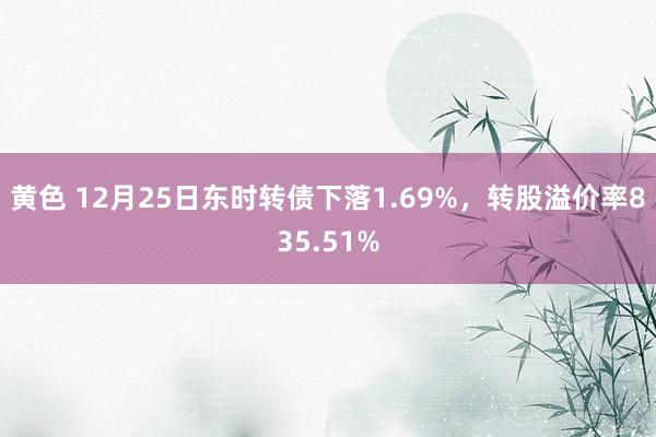 黄色 12月25日东时转债下落1.69%，转股溢价率835.51%