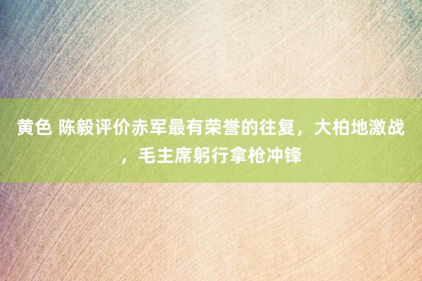 黄色 陈毅评价赤军最有荣誉的往复，大柏地激战，毛主席躬行拿枪冲锋