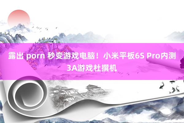 露出 porn 秒变游戏电脑！小米平板6S Pro内测3A游戏杜撰机