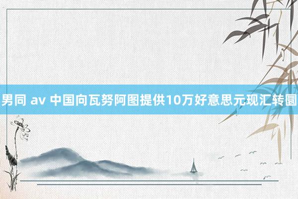 男同 av 中国向瓦努阿图提供10万好意思元现汇转圜