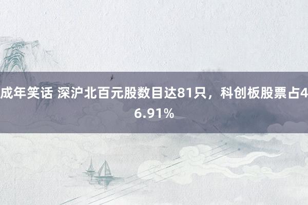 成年笑话 深沪北百元股数目达81只，科创板股票占46.91%