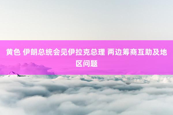 黄色 伊朗总统会见伊拉克总理 两边筹商互助及地区问题