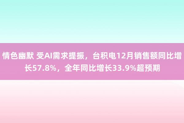 情色幽默 受AI需求提振，台积电12月销售额同比增长57.8%，全年同比增长33.9%超预期