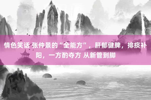 情色笑话 张仲景的“全能方”，肝郁健脾，排痰补阳，一方酌夺方 从新管到脚