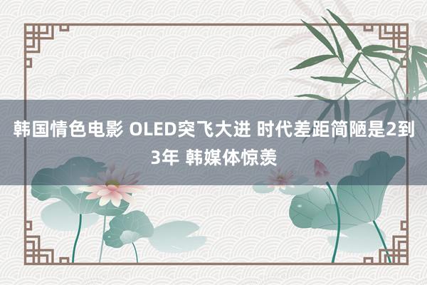 韩国情色电影 OLED突飞大进 时代差距简陋是2到3年 韩媒体惊羡