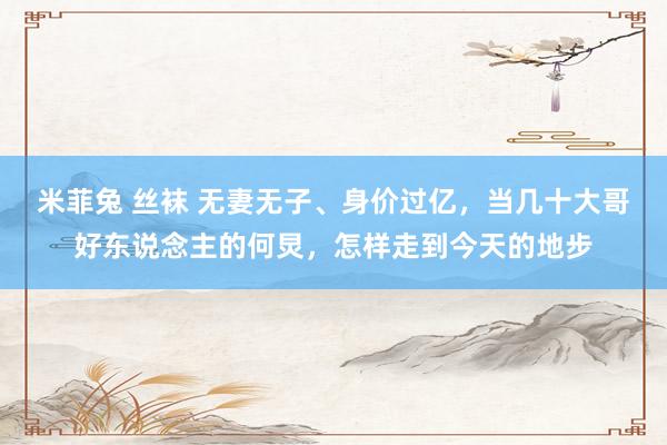 米菲兔 丝袜 无妻无子、身价过亿，当几十大哥好东说念主的何炅，怎样走到今天的地步